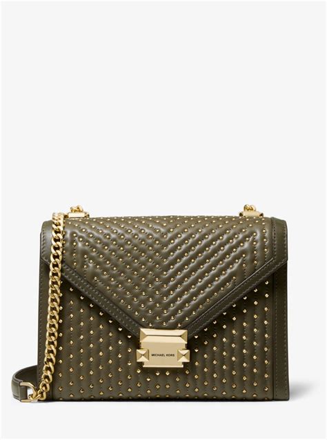 michael michael kors whitney large quilted leather convertible shoulder bag|Whitney Large Studded Leather Convertible Shoulder .